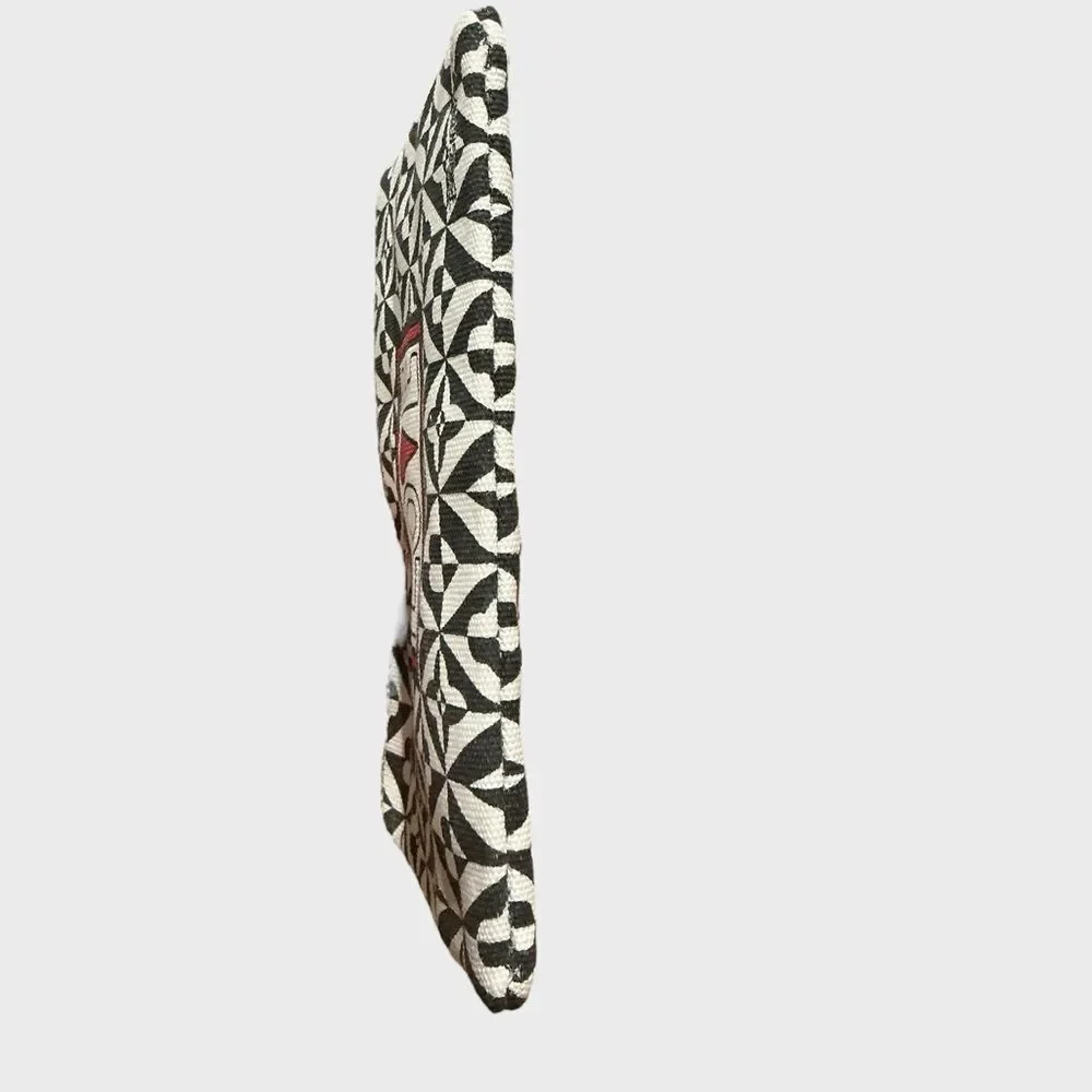 Brighton Love Wristlet Cosmetic Bag Makeup Pouch Black White Hearts